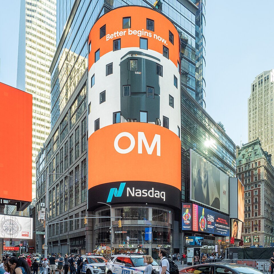 FILE PHOTO: The Nasdaq MarketSite in New York's Times Square, September 2021.